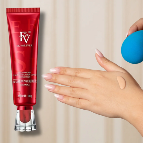 "FlawlessGlow™ Peptide Foundation – Featherlight, Oil-Free, 24H Coverage with Bird’s Nest & Skin-Firming Peptides (30g)"